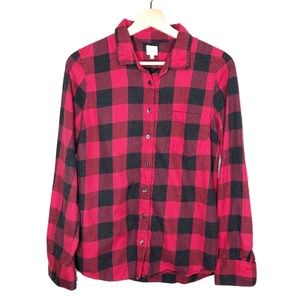 J. Crew Red Buffalo Checkered Flannel Button Up